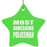 Most Awesome Policeman - Star Ornament