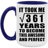 19th Birthday Took Square Root of 361 Years To Awesome - 15oz Accent Mug Purple