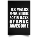 83rd Birthday 83 Years 996 Months 30315 Days Of Awesome - Poster Portrait