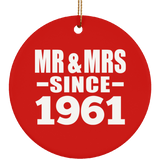 63rd Anniversary Mr & Mrs Since 1961 - Circle Ornament