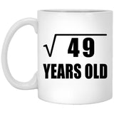 7th Birthday Square Root of 49 Years Old - 11oz Coffee Mug