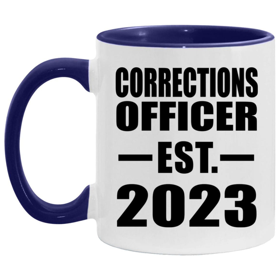 Corrections Officer Established Est. 2023 - 11oz Accent Mug Purple
