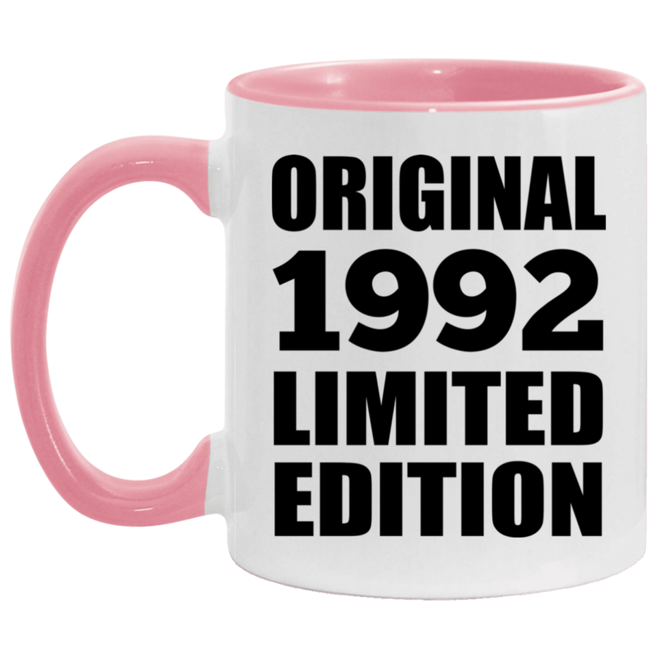 32nd Birthday Original 1992 Limited Edition - 11oz Accent Mug Pink
