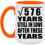 24th Anniversary Square Root of 576 Years Still In Love - 15oz Accent Mug Orange