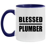 Blessed Plumber - 11oz Accent Mug Purple