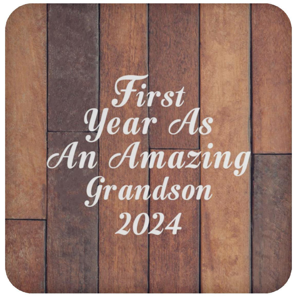 First Year As An Amazing Grandson 2024 - Drink Coaster E