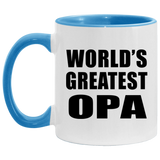 World's Greatest Opa - 11oz Accent Mug Blue