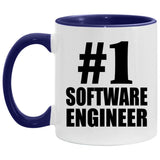 Number One #1 Software Engineer - 11oz Accent Mug Purple