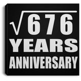 26th Anniversary Square Root of 676 Years Anniversary - Canvas Square