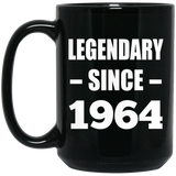 60th Birthday Legendary Since 1964 - 15oz Coffee Mug Black