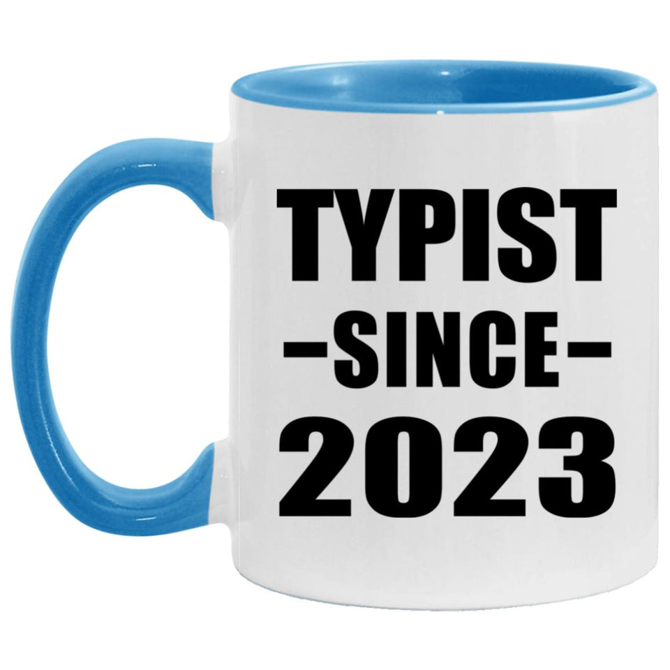 Typist Since 2023 - 11oz Accent Mug Blue