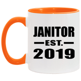 Janitor Established EST. 2019 - 11oz Accent Mug Orange