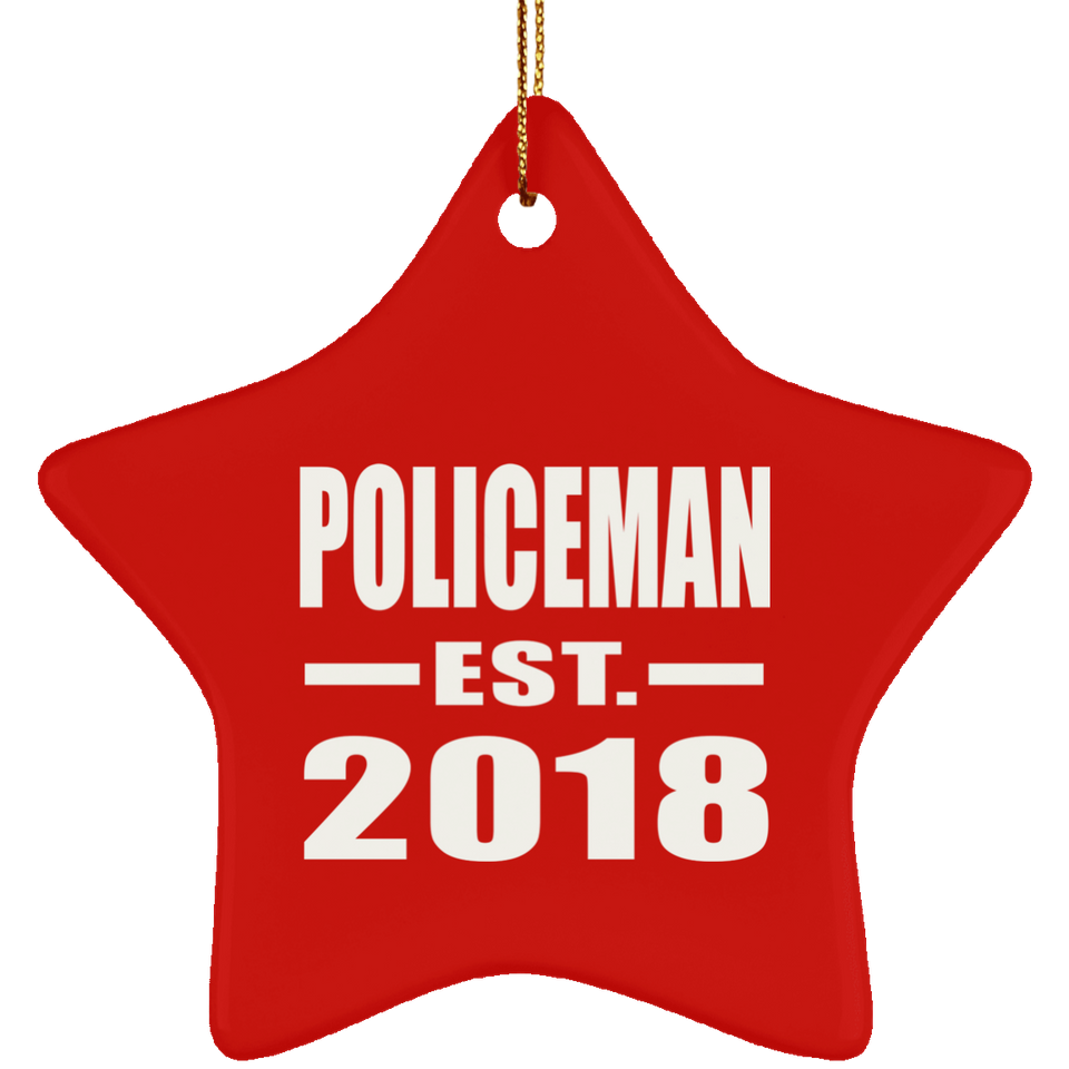 Policeman Established EST. 2018 - Star Ornament