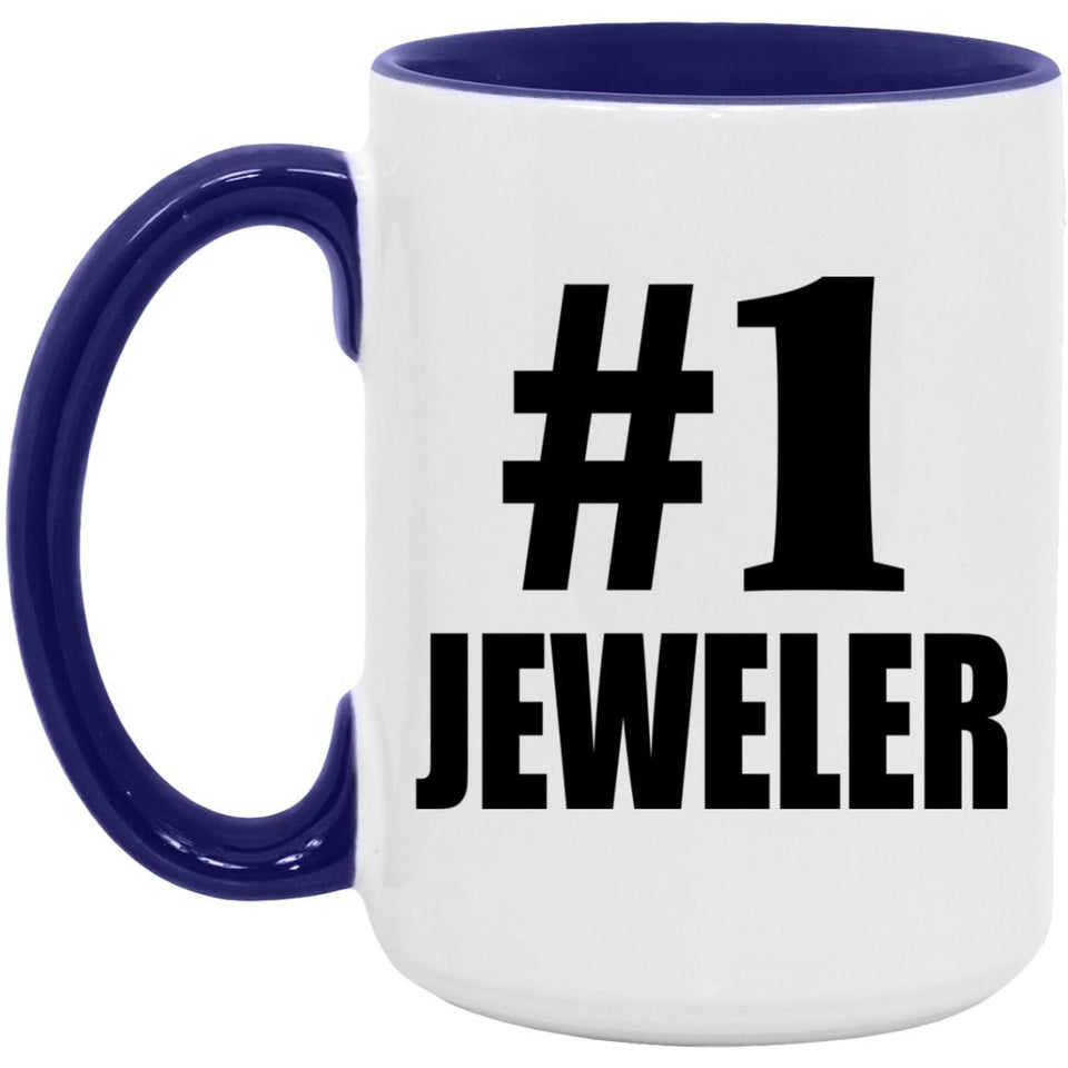 Number One #1 Jeweler - 15oz Accent Mug Purple