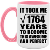 42nd Birthday Took Square Root of 1764 Years To Awesome - 15oz Accent Mug Pink