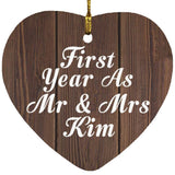 First Year As Mr & Mrs Kim - Heart Ornament D