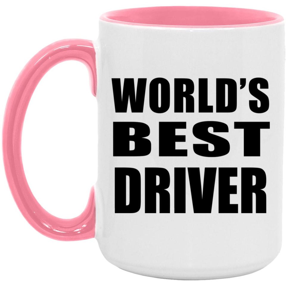 World's Best Driver - 15oz Accent Mug Pink