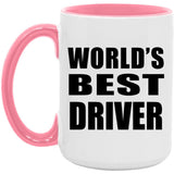World's Best Driver - 15oz Accent Mug Pink