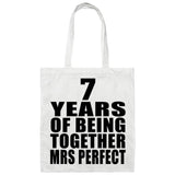 7th Anniversary 7 Years Of Being Mrs Perfect - Tote Bag White