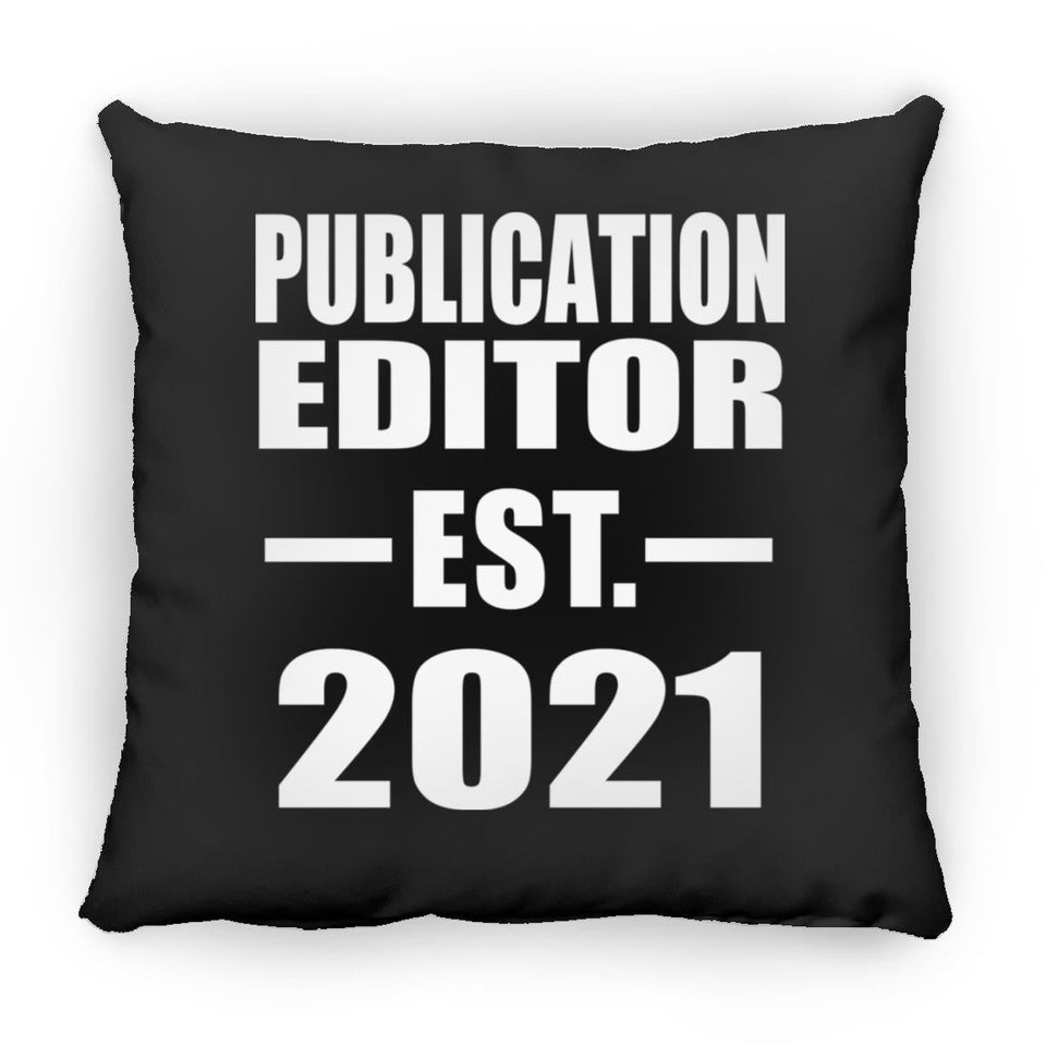 Publication Editor Established EST. 2021 - Throw Pillow Black