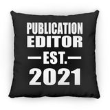 Publication Editor Established EST. 2021 - Throw Pillow Black