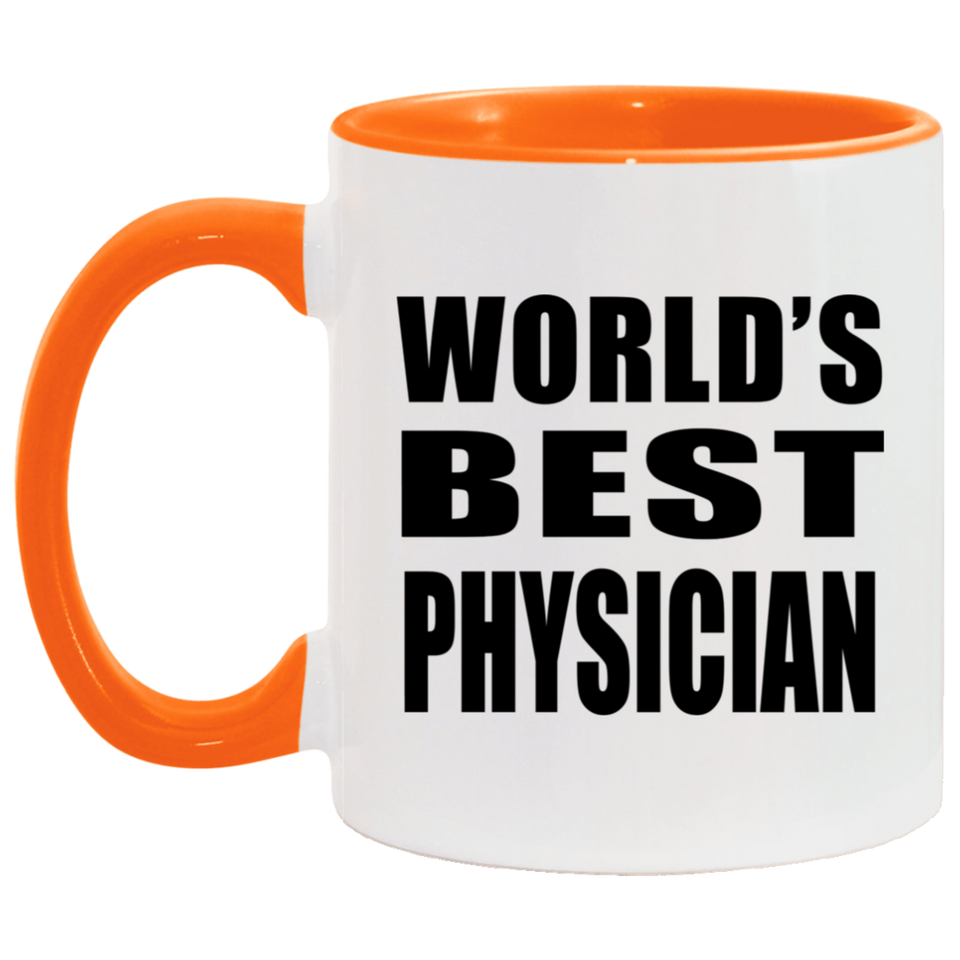 World's Best Physician - 11oz Accent Mug Orange