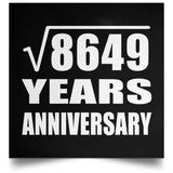 93rd Anniversary Square Root of 8649 Years Anniversary - Poster Square