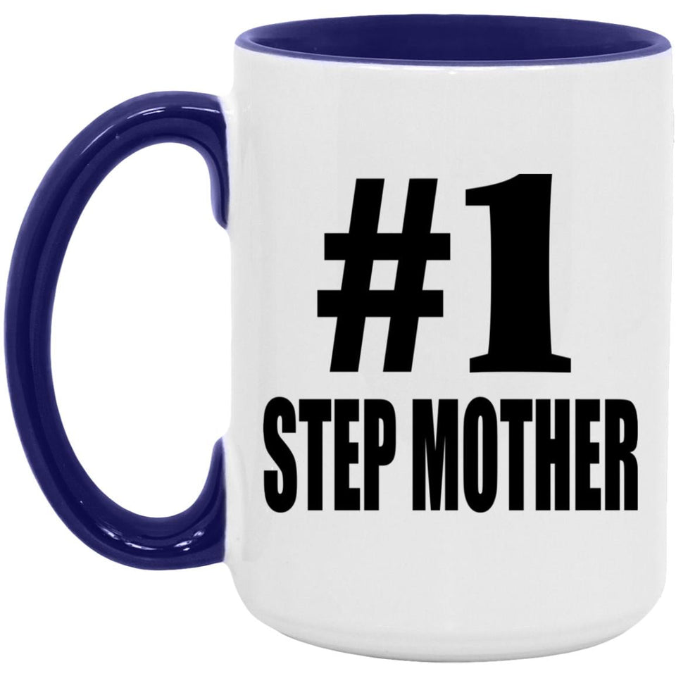 Number One #1 Step Mother - 15oz Accent Mug Purple