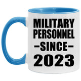 Military Personnel Since 2023 - 11oz Accent Mug Blue