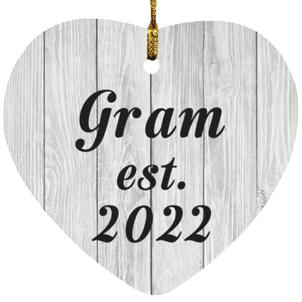 Gram Established Est. 2022 - Heart Ornament F