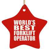 World's Best Forklift Operator - Star Ornament