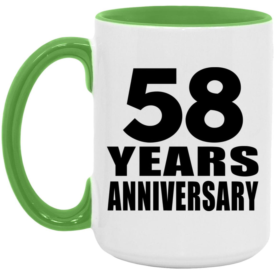 58th Anniversary 58 Years Anniversary - 15oz Accent Mug Green