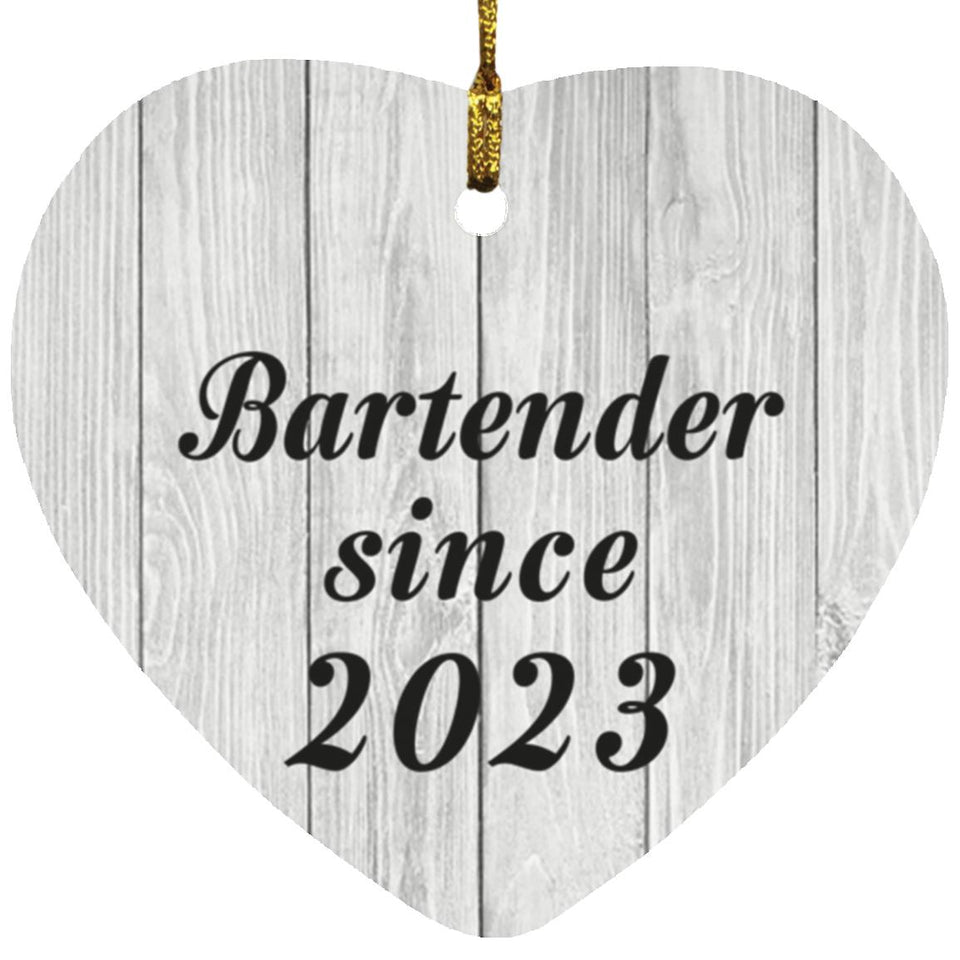 Bartender Since 2023 - Heart Ornament F