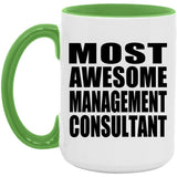Most Awesome Management Consultant - 15oz Accent Mug Green
