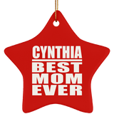 Cynthia Best Mom Ever - Star Ornament