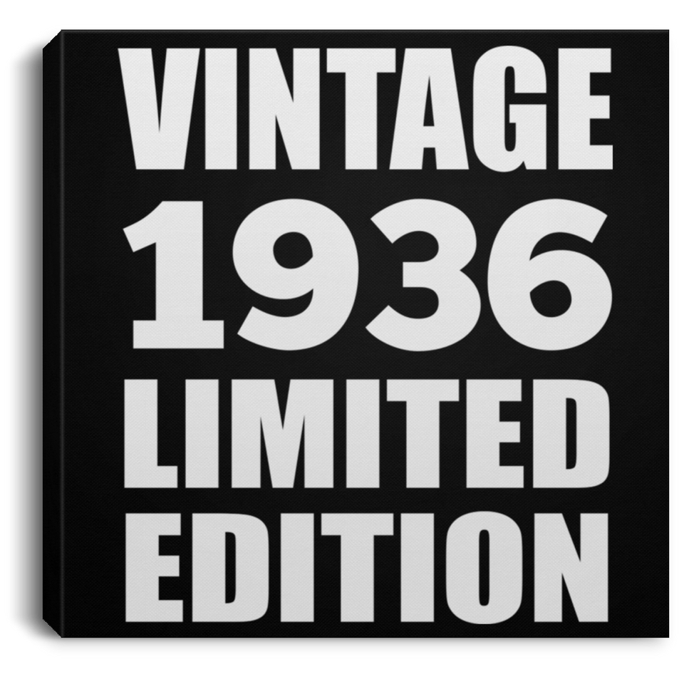 88th Birthday Vintage 1936 Limited Edition - Canvas Square