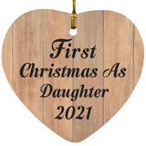 First Christmas As Daughter 2021 - Heart Ornament C