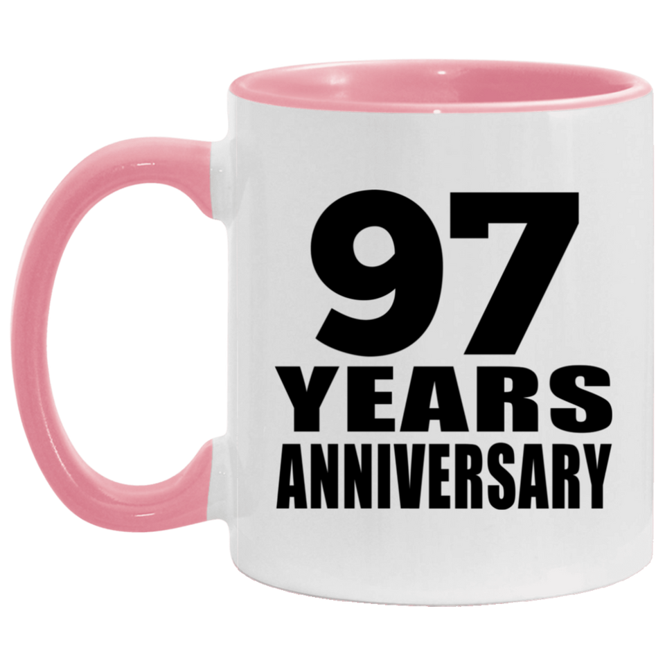 97th Anniversary 97 Years - 11oz Accent Mug Pink