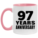 97th Anniversary 97 Years - 11oz Accent Mug Pink