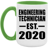 Engineering Technician Established EST. 2020 - 15oz Accent Mug Green