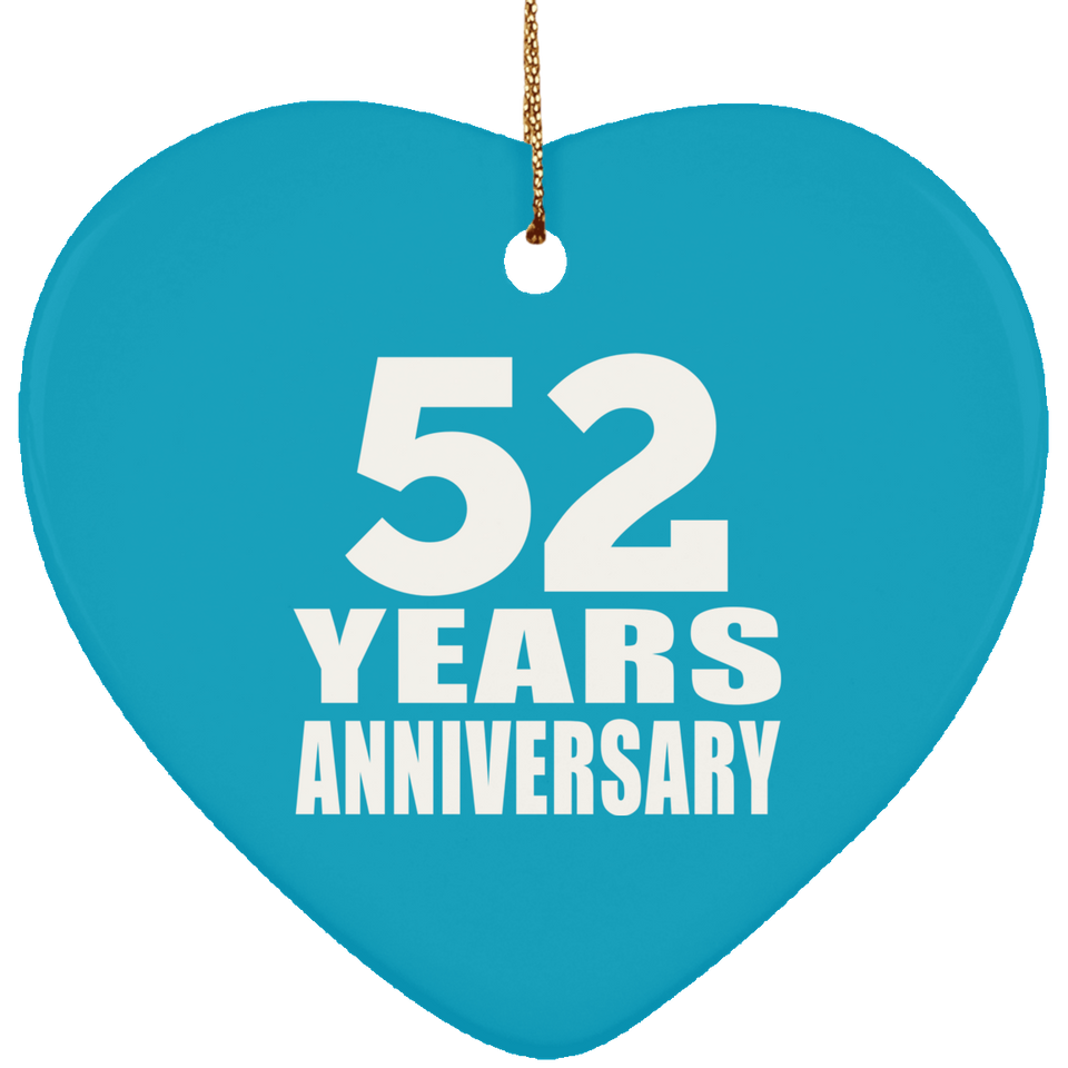 52nd Anniversary 52 Years - Heart Ornament