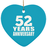 52nd Anniversary 52 Years - Heart Ornament