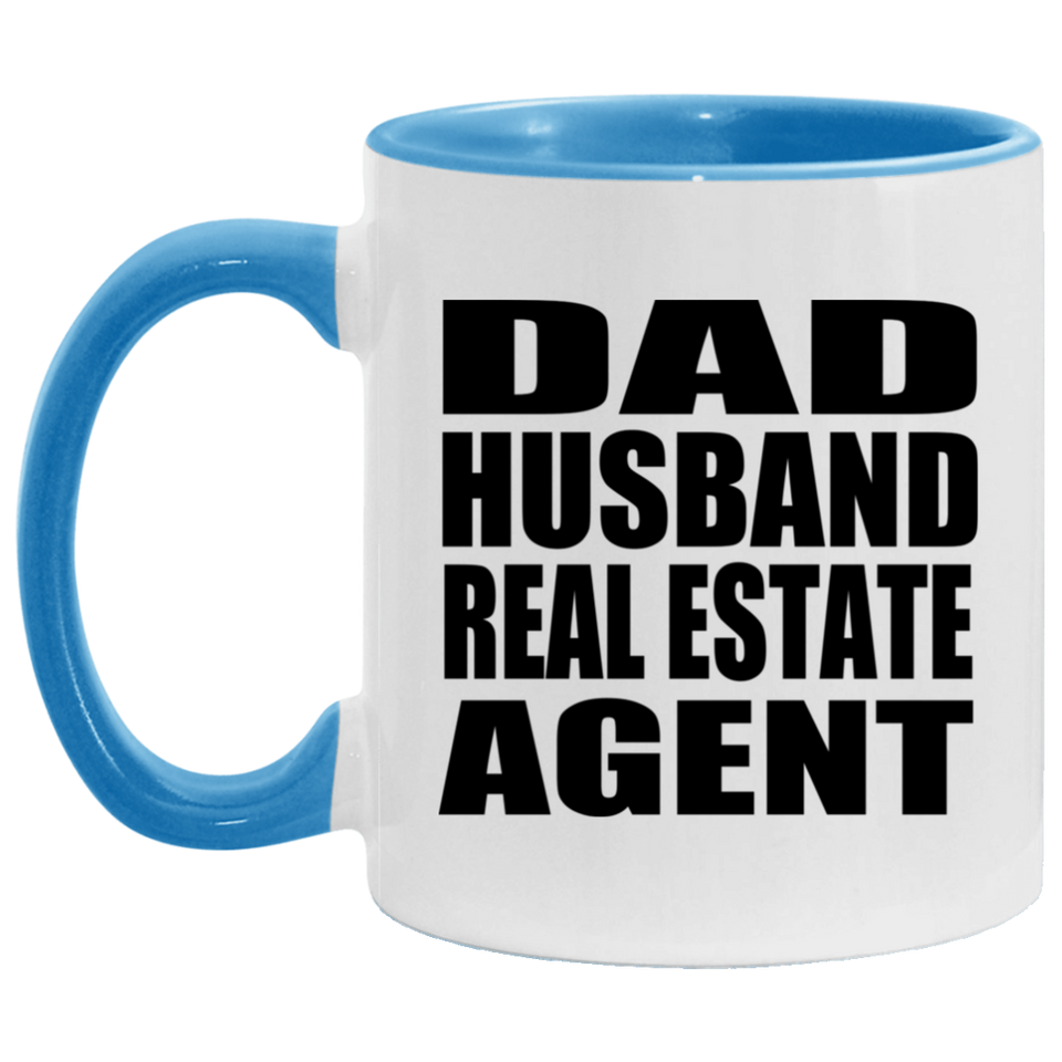 Dad Husband Real Estate Agent - 11oz Accent Mug Blue