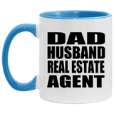 Dad Husband Real Estate Agent - 11oz Accent Mug Blue