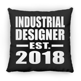 Industrial Designer Established EST. 2018 - Throw Pillow Black