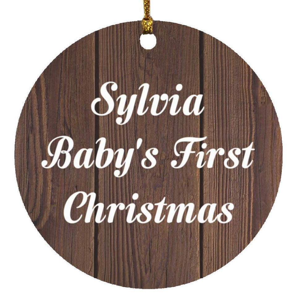 Sylvia Baby's First Christmas - Circle Ornament D