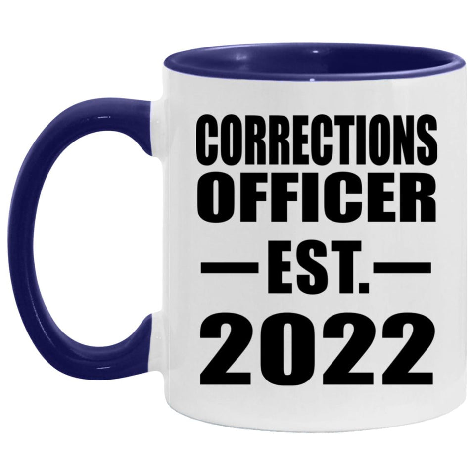 Corrections Officer Established Est. 2022 - 11oz Accent Mug Purple