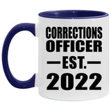 Corrections Officer Established Est. 2022 - 11oz Accent Mug Purple