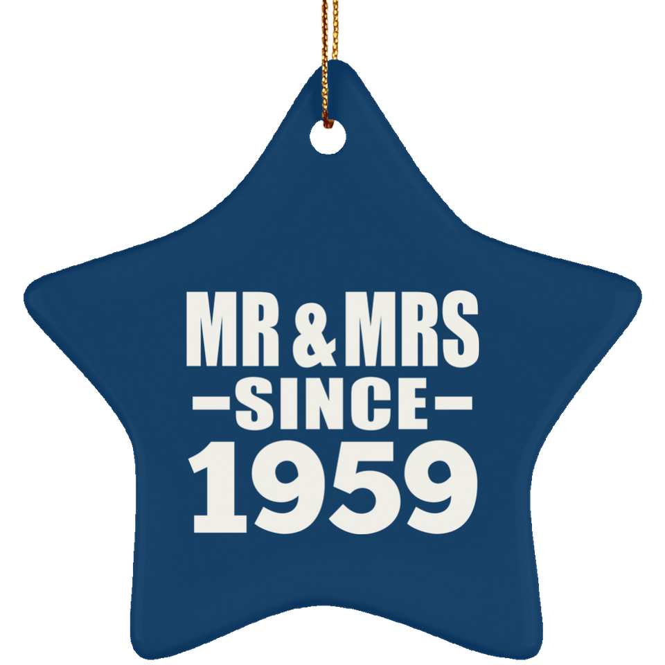 65th Anniversary Mr & Mrs Since 1959 - Star Ornament