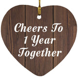 1st Anniversary Cheers To 1 Year Together - Heart Ornament D